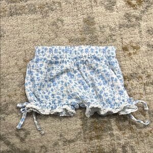 Sweet Honey Floral Blue and White Kids Tie Bloomers with Lace